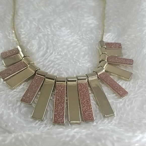 The Limited Jewelry - The Limited Gold Brown Sparkle Bars Stmt Necklace